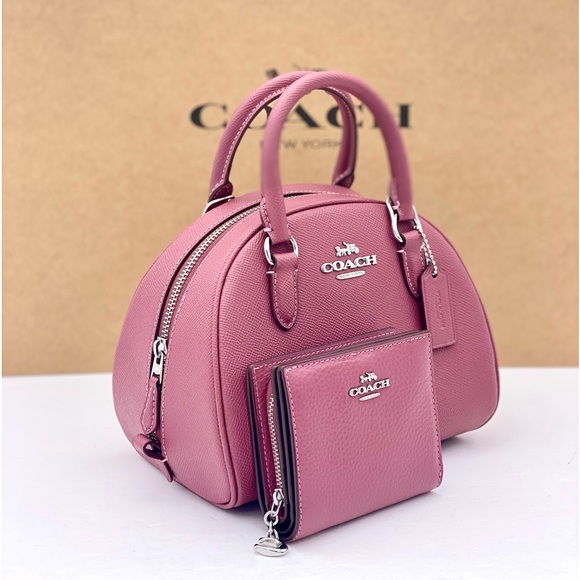 Coach Sydney Satchel Crossbody and Wallet Set Raspberry - Picture 3 of 13